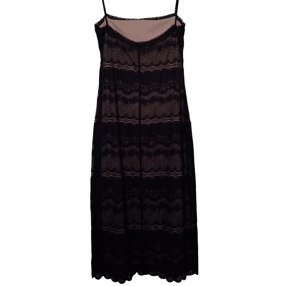 Laundry by Shelli Segal Black Lace Overlay Sleeveless Midi Dress Size 4 - Picture 2 of 7